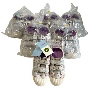 Bulk Cat & Jack Parker Shoes Kids Adjustable Hook & Loop Gray Rainbows S11 -6pcs